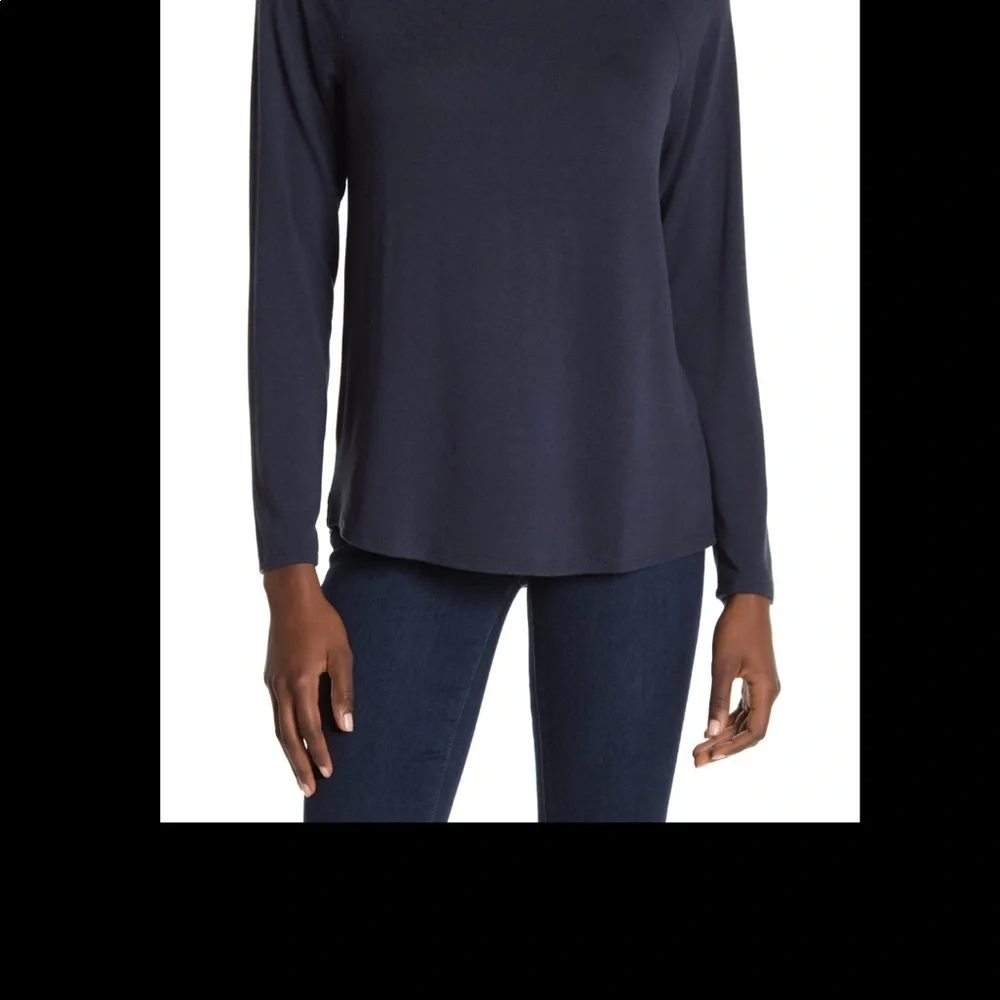 Gibson | Ruffles Edge Raglan Pullover Indigo Large - Picture 2 of 7